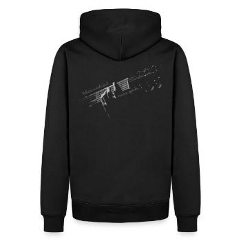 Gitarrenspieler Gitarist Gitarre spielen Sprüche - Männer Premium Bio Hoodie - Schwarz - Hinten - Nico (187cm)