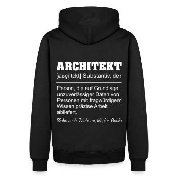 Architekt Definition Beruf Lustig - Männer Premium Bio Hoodie - Schwarz - Hinten - Nico (187cm)