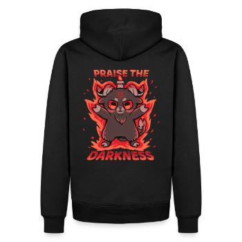 Praise the Darkness - Men’s Premium Organic Hoodie - black - Back - Nico (187cm)
