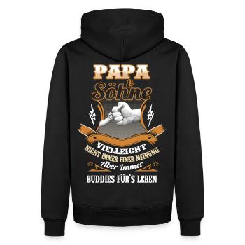 Papa und Söhne - Männer Premium Bio Hoodie - Schwarz - Hinten - Nico (187cm)