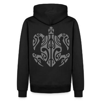 turtle - Männer Premium Bio Hoodie - Schwarz - Hinten - Nico (187cm)