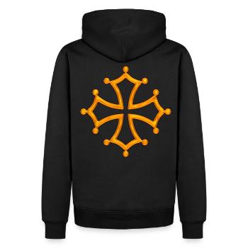 occitania cross 5 - Sweat à capuche Premium bio Homme - noir - Dos - Nico (187cm)