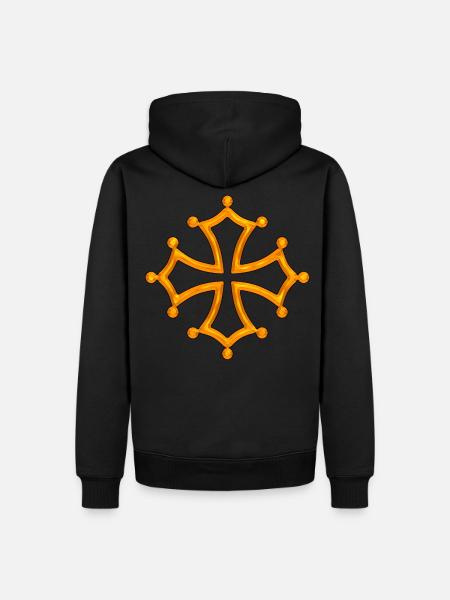 occitania Quer 5 - Männer Premium Bio Hoodie - Schwarz