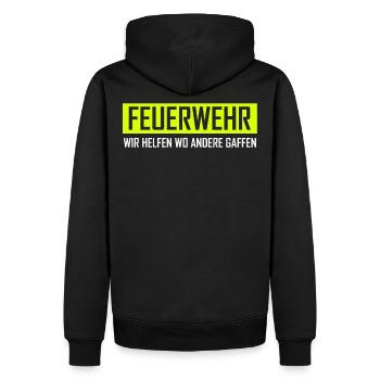 Les pompiers aident d'autres gaffes - Sweat à capuche Premium bio Homme - noir - Dos - Nico (187cm)