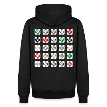 Croix du Pays Basque - Sweat à capuche Premium bio Homme - noir - Dos - Nico (187cm)