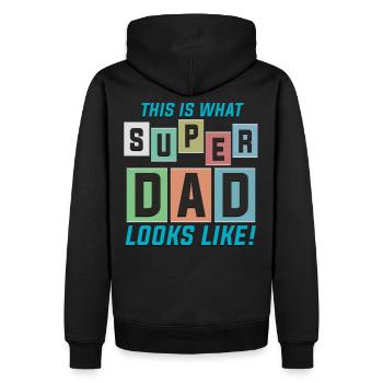 Grand papa! - Père / Papa - Tshirt - Cadeau - Sweat à capuche Premium bio Homme - noir - Dos - Nico (187cm)