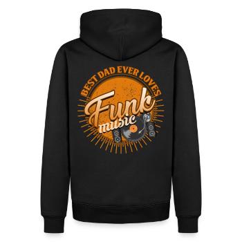 Dad loves Funk - DJ Papa - Geschenk - Tshirt - Männer Premium Bio Hoodie - Schwarz - Hinten - Nico (187cm)