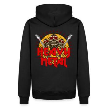 -Heavy Metal- Music T-Shirt / Geschenk / Men/Women - Männer Premium Bio Hoodie - Schwarz - Hinten - Nico (187cm)