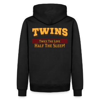 Zwillingsmama - Zwillingspapa / Twin Mom & Dad - Männer Premium Bio Hoodie - Schwarz - Hinten - Nico (187cm)