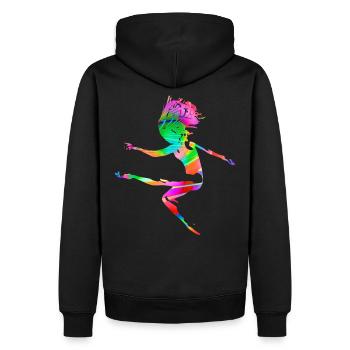 Fraktal & Arc-en-ciel, nerd cadeau, danseur & coloré - Sweat à capuche Premium bio Homme - noir - Dos - Nico (187cm)