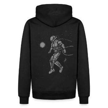Infinity (alternate) - Men’s Premium Organic Hoodie - black - Back - Nico (187cm)