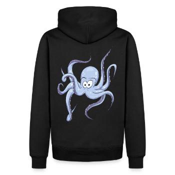 Cadeau de mer drôle de pieuvre poulpe - Sweat à capuche Premium bio Homme - noir - Dos - Nico (187cm)