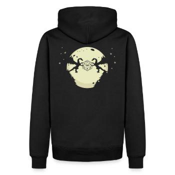 RPG DRAGON DICE in MOONLIGHT Dragons - Männer Premium Bio Hoodie - Schwarz - Hinten - Nico (187cm)
