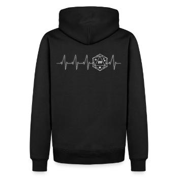 RPG Herzschlag Dice Rollenspiel Wuerfel RPG weiss - Männer Premium Bio Hoodie - Schwarz - Hinten - Nico (187cm)