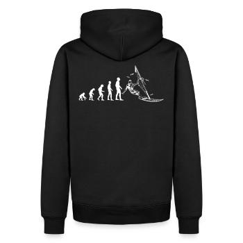 Evolution Wind Surfing en blanc, planche à voile - Sweat à capuche Premium bio Homme - noir - Dos - Nico (187cm)