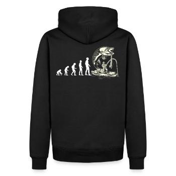 Evolution canoe angler white - Men’s Premium Organic Hoodie - black - Back - Nico (187cm)
