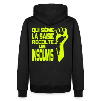 Sauen in die rebellischen Pflanzen - Männer Premium Bio Hoodie - Schwarz - Hinten - Nico (187cm)