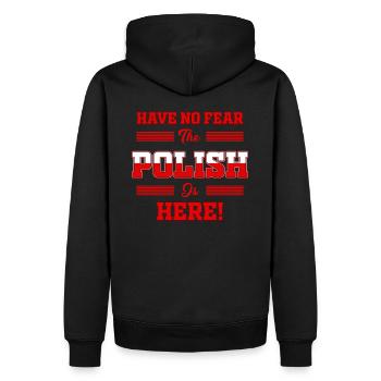 T-shirt Pologne / Idée cadeau / Homme / Femme - Sweat à capuche Premium bio Homme - noir - Dos - Nico (187cm)