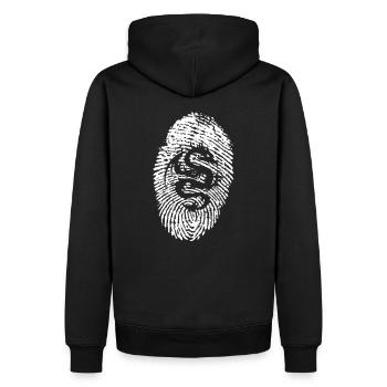 RPG DICE Empreinte Daktylogramme Dragon Shirt - Sweat à capuche Premium bio Homme - noir - Dos - Nico (187cm)