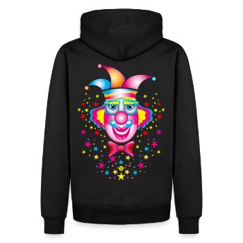 18 Clown visage cas de carnaval nez rouge - Sweat à capuche Premium bio Homme - noir - Dos - Nico (187cm)