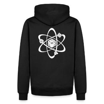 RPG cube jeu de plateau Dice Dragons atome en blanc - Sweat à capuche Premium bio Homme - noir - Dos - Nico (187cm)