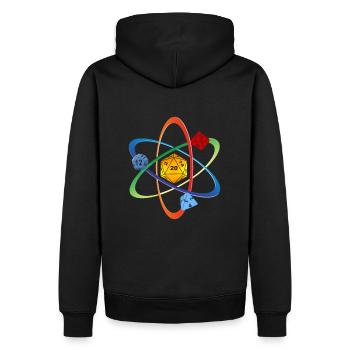 RPG Cube Dice Dragons Atom color Tabletop Gift - Men’s Premium Organic Hoodie - black - Back - Nico (187cm)