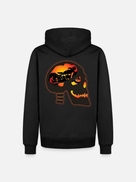 Biker Skull - Men’s Premium Organic Hoodie - black