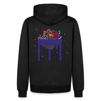 Building on a Mushroom filled island. - Men’s Premium Organic Hoodie - black - Back - Nico (187cm)