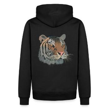 tigre - Sweat à capuche Premium bio Homme - noir - Dos - Nico (187cm)