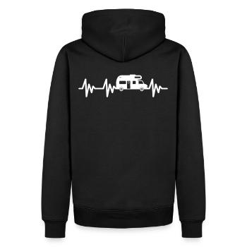 Battement de coeur Camper Camper Camping Caravan - Sweat à capuche Premium bio Homme - noir - Dos - Nico (187cm)