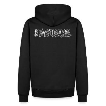 Hardcore - Männer Premium Bio Hoodie - Schwarz - Hinten - Nico (187cm)