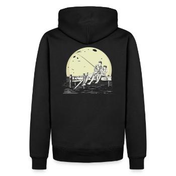 Pêcher comme la chemise du papa du fils du père - Sweat à capuche Premium bio Homme - noir - Dos - Nico (187cm)