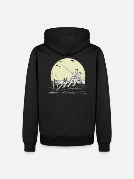 Pesca como la camisa de papá del hijo del padre. - Herre Premium økologisk hoodie - sort