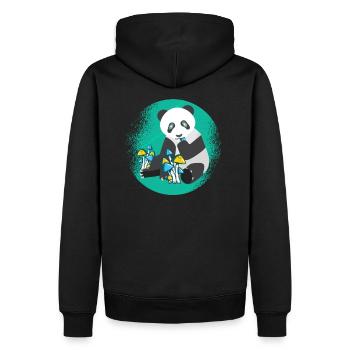 Chemise de musique techno psychédélique aux champignons Psytrance - Sweat à capuche Premium bio Homme - noir - Dos - Nico (187cm)