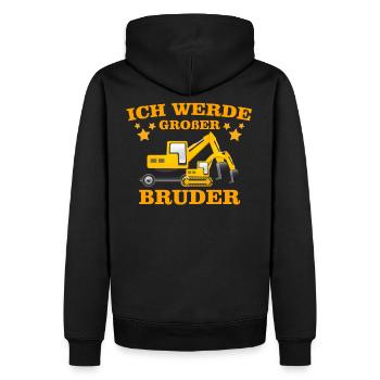Werde grosser Bruder Geschwister kleiner Bruder - Männer Premium Bio Hoodie - Schwarz - Hinten - Nico (187cm)