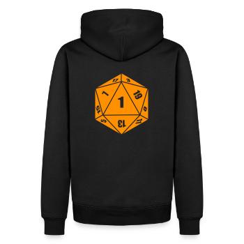 D1 Cube Pen and Paper RPG Dice orange cadeaux - Sweat à capuche Premium bio Homme - noir - Dos - Nico (187cm)