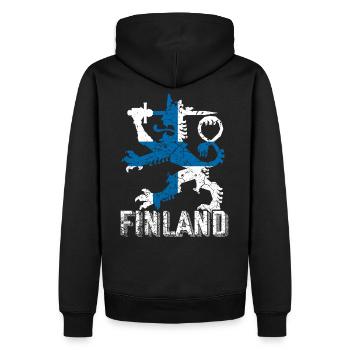 Finlande - Sweat à capuche Premium bio Homme - noir - Dos - Nico (187cm)