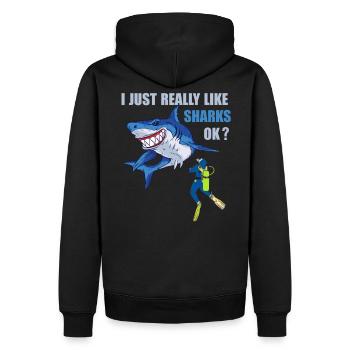 Scaphandre requins plonger Sharks Diver Cadeaux Shirt - Sweat à capuche Premium bio Homme - noir - Dos - Nico (187cm)