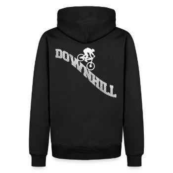 MTB Mountain Biking Bike Mountainbike Downhill BMX - Männer Premium Bio Hoodie - Schwarz - Hinten - Nico (187cm)