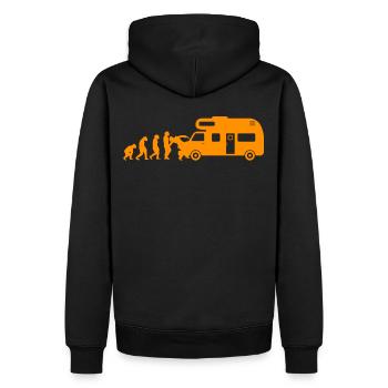 Evolution Campingwagen Camper Camping Wohnwagen - Männer Premium Bio Hoodie - Schwarz - Hinten - Nico (187cm)