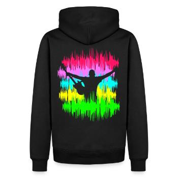 festival - Männer Premium Bio Hoodie - Schwarz - Hinten - Nico (187cm)