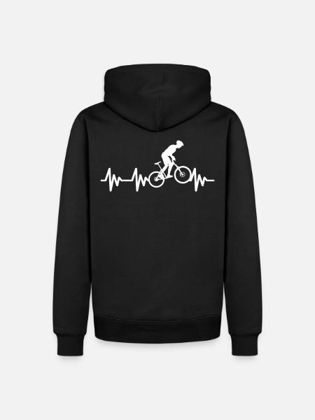 Herzschlag Heartbeat MTB Mountain Biking BMX Bike - Männer Premium Bio Hoodie - Schwarz