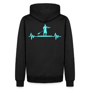 Herzschlag Stand Up Paddle Surfing Stehpaddeln SUP - Männer Premium Bio Hoodie - Schwarz - Hinten - Nico (187cm)