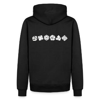 RPG Würfel Dice Dragons CUBE CHAIN Shirt - Men’s Premium Organic Hoodie - black - Back - Nico (187cm)