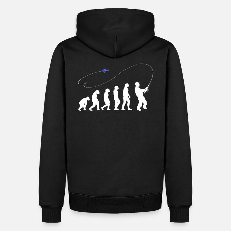 Evolution Fliegenfischen Angler angeln Geschenke - Männer Premium Bio Hoodie - Schwarz