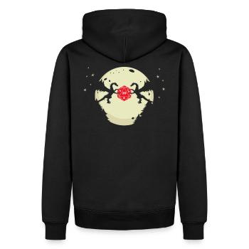 RPG Würfel D20 Cube Dice MOON Dragons - Men’s Premium Organic Hoodie - black - Back - Nico (187cm)