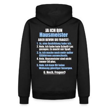 Profession Concierge Emploi Proverbes Drôles - Sweat à capuche Premium bio Homme - noir - Dos - Nico (187cm)