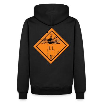 Pyro Feuerwerk Silvester - Männer Premium Bio Hoodie - Schwarz - Hinten - Nico (187cm)