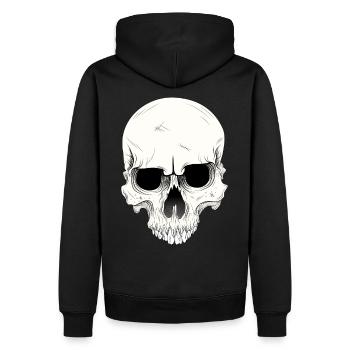 crâne crâne - Sweat à capuche Premium bio Homme - noir - Dos - Nico (187cm)