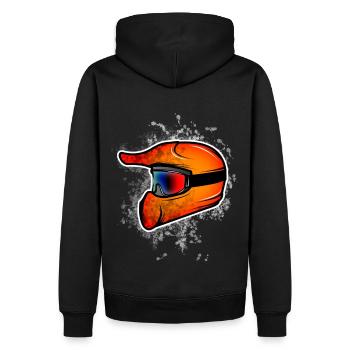 Motocross Rot - Männer Premium Bio Hoodie - Schwarz - Hinten - Nico (187cm)